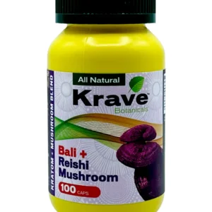 Bali + Reishi Mushroom Krave Botanicals Kratom Capsules 100ct