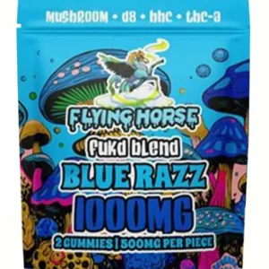 Blue Razz Flying Horse Fukd Blend Gummies 1000MG