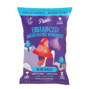 Purple Mushroom Enhanced Microdose Gummies | Blue Razz – 3ct