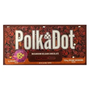 Espresso Bean PolkaDot Mushroom Belgian Dark Chocolate 250mg Per Piece