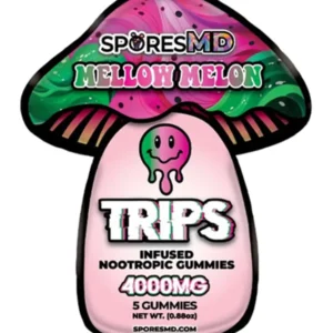 Mellow Melon SporesMD Trips Infused Nootropic Gummies 5Pcs