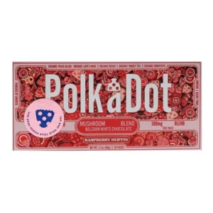 Raspberry Muffin PolkaDot Mushroom Belgian White Chocolate 500mg
