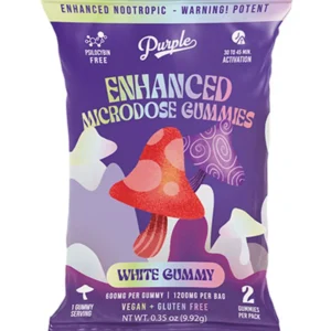 White Gummy Purple Enhanced Microdose Mushroom Gummies 2ct